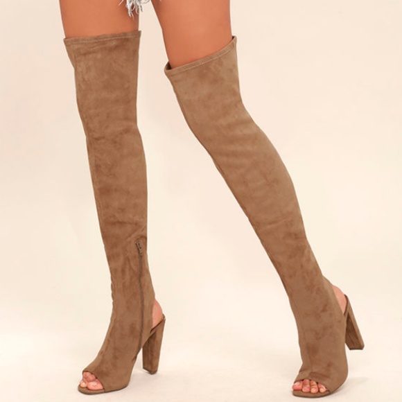 steve madden peep toe thigh high boots